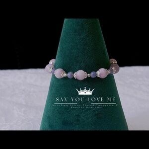 Sterling Silver Plated Tanzanite & Kunzite Bracelet B-2